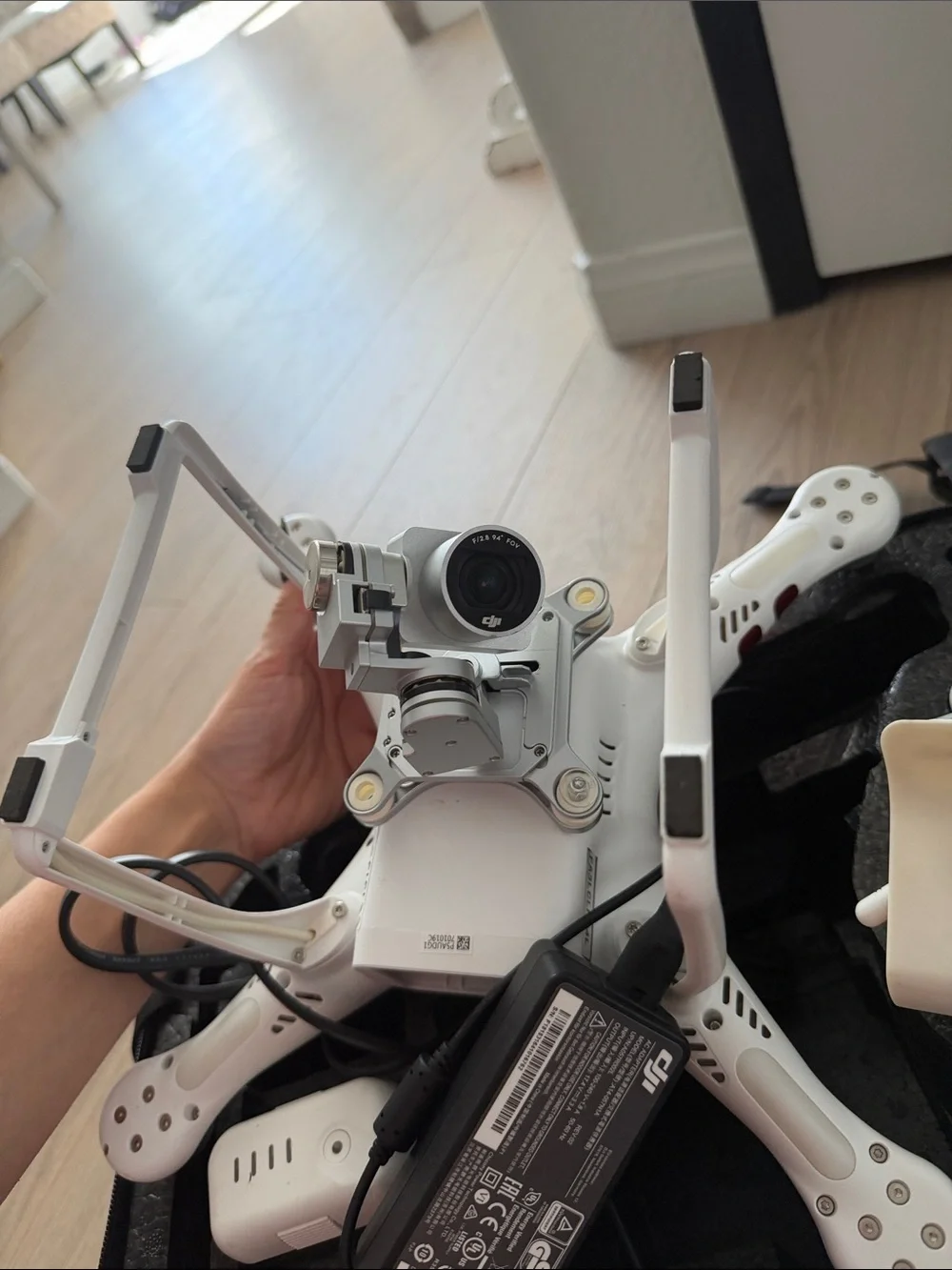DJI White Drone with Red Accents and White Controller